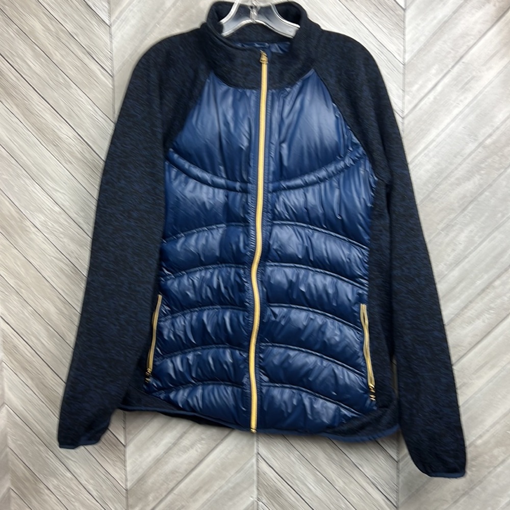 London Fog Puffy Jacket Xxl Navy Blue Gold Zipper - image 1